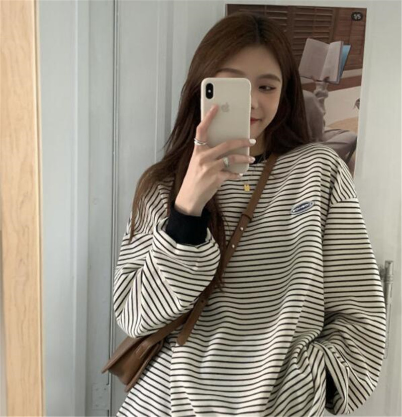 Tシャツ レディース 長袖 カットソー ロングTシャツ ボーダー 部屋着 スウェット カジュアル トレーナー 体型カバー ルームウェア 大きいサイズ 