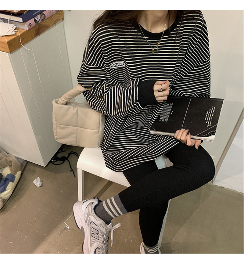 Tシャツ レディース 長袖 カットソー ロングTシャツ ボーダー 部屋着 スウェット カジュアル トレーナー 体型カバー ルームウェア 大きいサイズ 