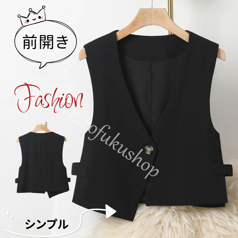 ベスト レディース OL 通勤 ジレ 前開き 羽織り ライトアウター フォーマル トップス オフィス 大きいサイズ 事務服 スーツ ビジネス アウター 