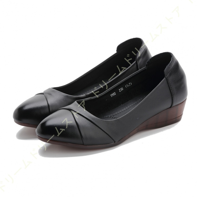 ウェッジソール パンプス シンプル レディース 4CM ローヒール 歩きやすい コンフォート敬老の日披露宴 フラット 厚底 結婚式 痛くない 婦人服 