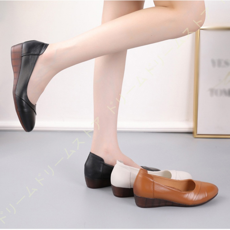ウェッジソール パンプス シンプル レディース 4CM ローヒール 歩きやすい コンフォート敬老の日披露宴 フラット 厚底 結婚式 痛くない 婦人服 