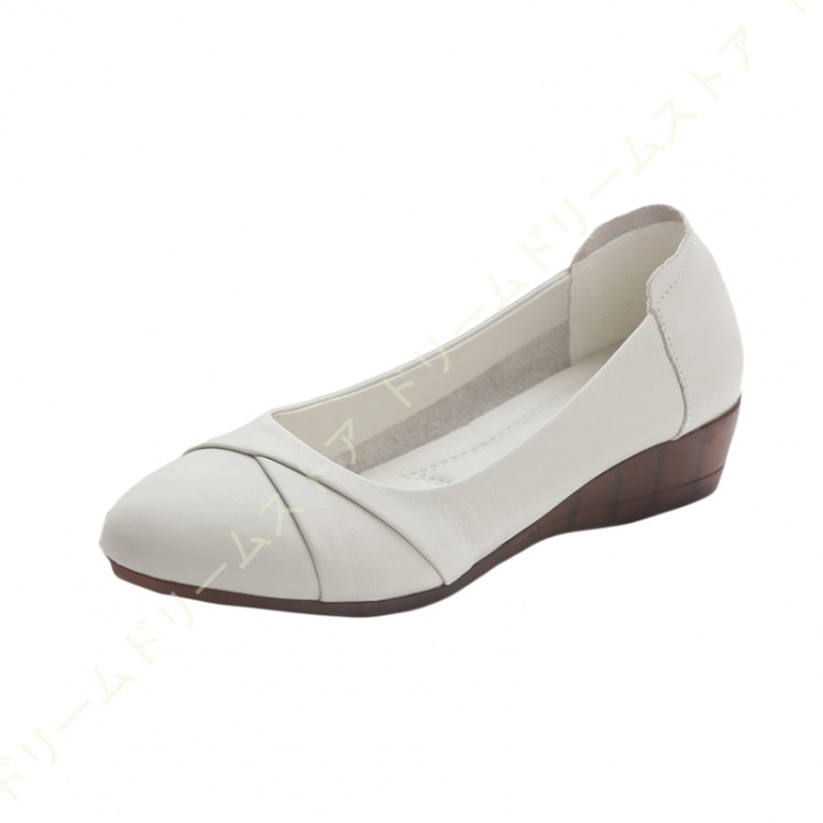 ウェッジソール パンプス シンプル レディース 4CM ローヒール 歩きやすい コンフォート敬老の日披露宴 フラット 厚底 結婚式 痛くない 婦人服 