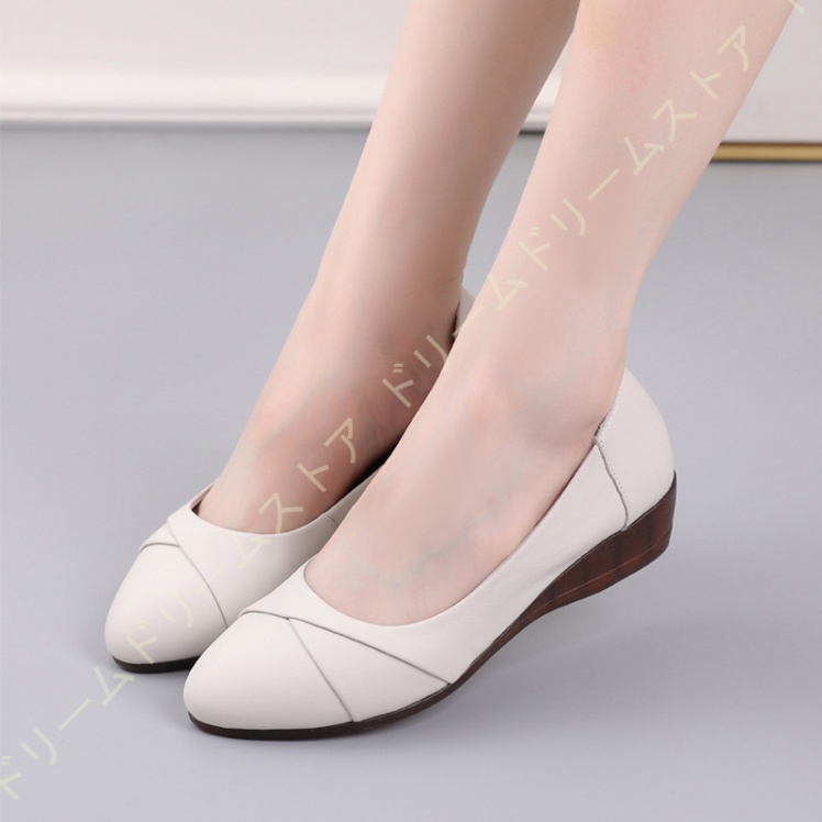 ウェッジソール パンプス シンプル レディース 4CM ローヒール 歩きやすい コンフォート敬老の日披露宴 フラット 厚底 結婚式 痛くない 婦人服 