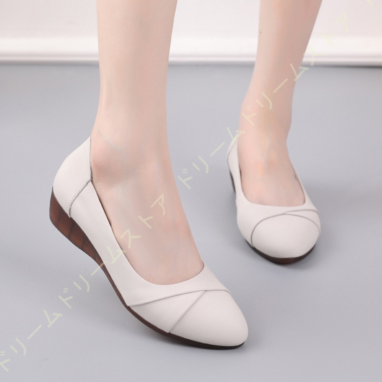 ウェッジソール パンプス シンプル レディース 4CM ローヒール 歩きやすい コンフォート敬老の日披露宴 フラット 厚底 結婚式 痛くない 婦人服 