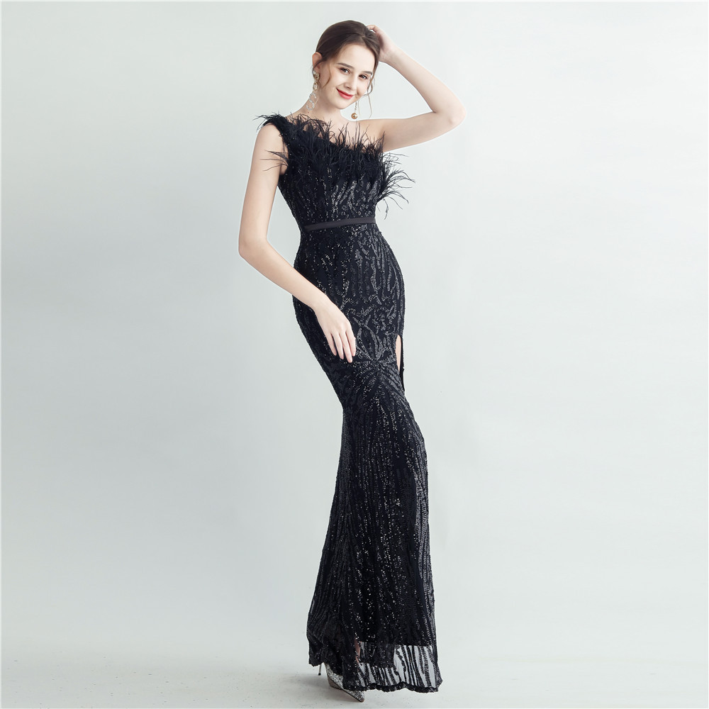 カラードレス マーメイドドレス パーティードレス ワンショルダー スリット イブニングドレス 結婚式 二次会 ウェディングドレス 発表会 スレンダードレス 