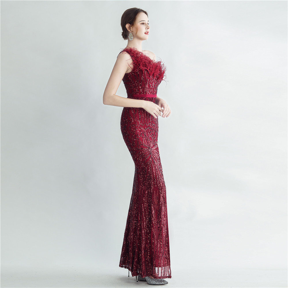 カラードレス マーメイドドレス パーティードレス ワンショルダー スリット イブニングドレス 結婚式 二次会 ウェディングドレス 発表会 スレンダードレス 