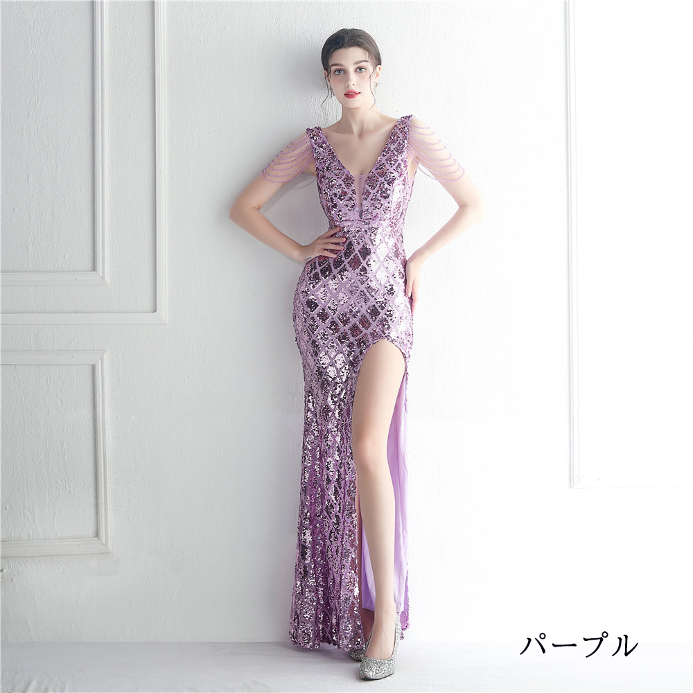 カラードレス マーメイドドレス パーティードレス 袖なし イブニングドレス ウェディングドレス 結婚式 スパンファスナー キャバドレス 発表会 二次会 