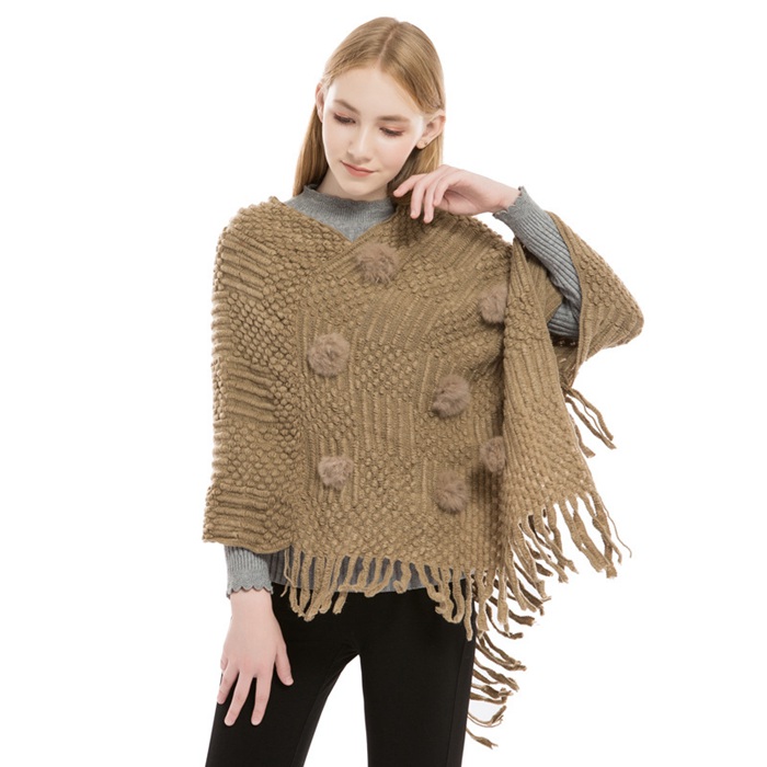 ポレロ ポンチョ ストール 大判 ショール 秋冬 フリンジ レディース 防寒着 ケープコート ニット 大判ストール 