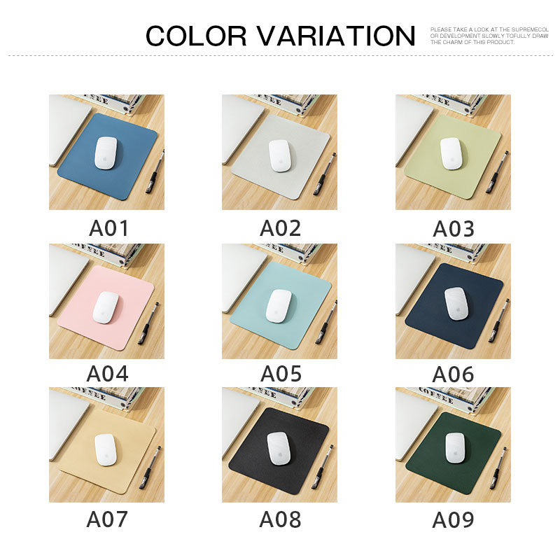 マウスパッド シンプル 3サイズ選択可 おしゃれ 無地 レザー スムース 机 リモートワーク デスク傷防 クッション グリップ感 マット 快適操作 