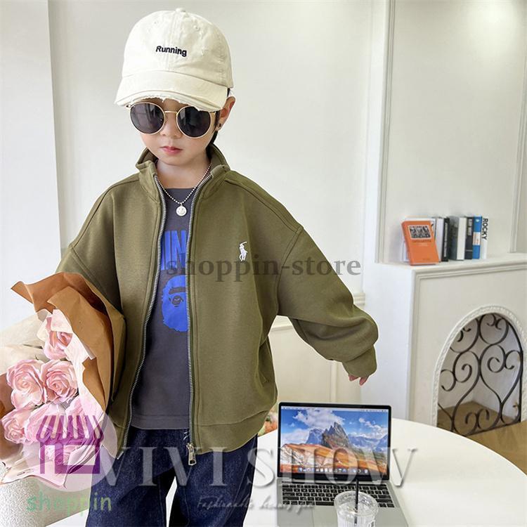 キッズ アウター 長袖 トップス シンプル カジュアル 動きやすい あわせやすい ゆったり ブルゾン風 おしゃれ 着やすい 