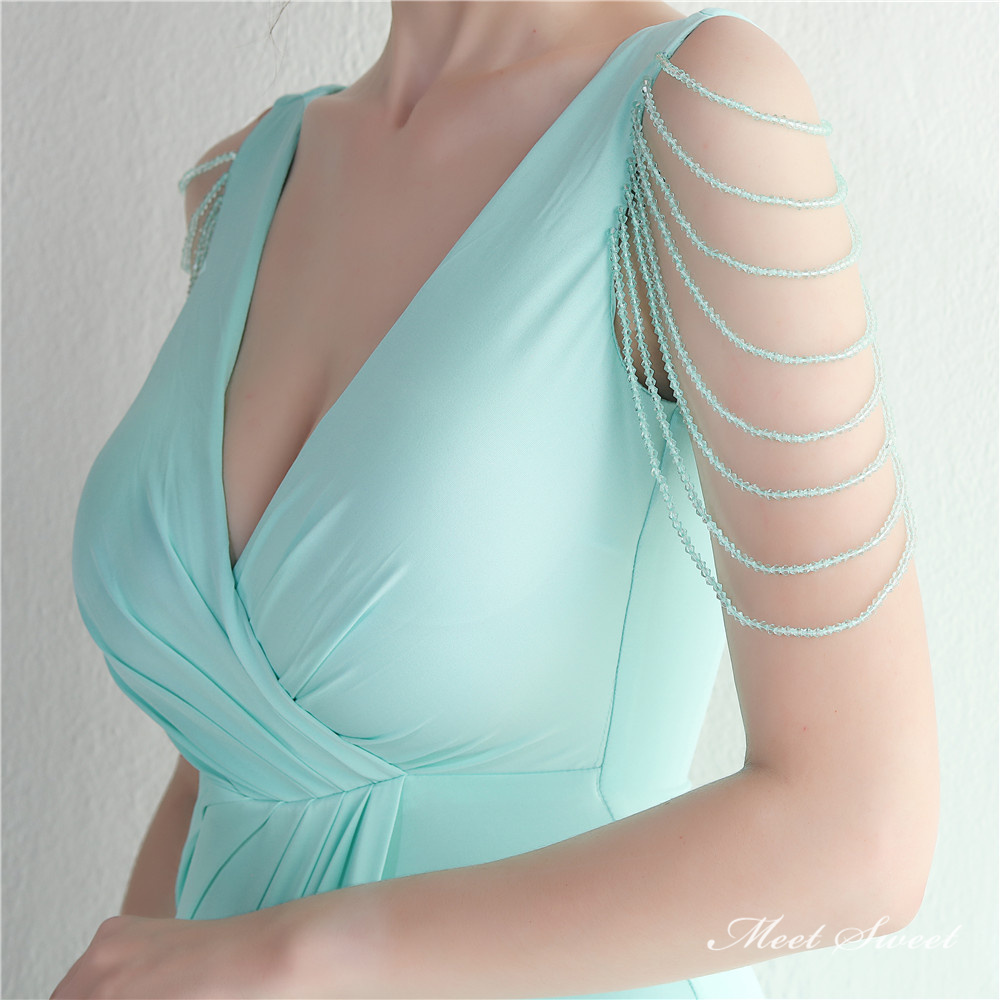 カラードレス マーメイドドレス パーティードレス スリット ビーズ Vネック イブニングドレス 発表会 ファスナー サテン 二次会 ウェディングドレス 結婚式 