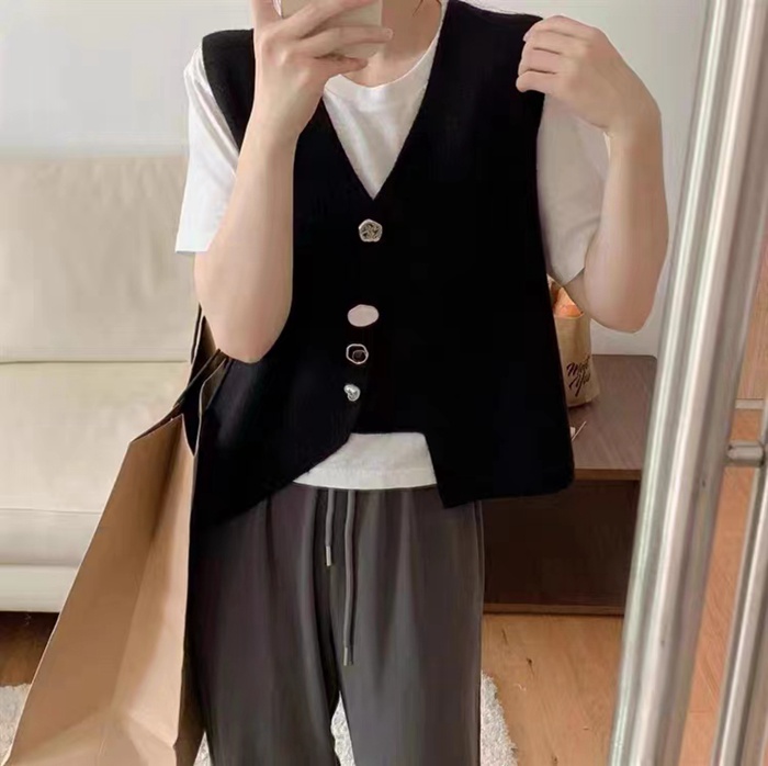 ベスト ニットベスト トップス ゆったり 上品 優雅 ニットソー ゆるっとお洒落 ニット 着る瞬間魅力立てる ニットソー ベーシック トップス 