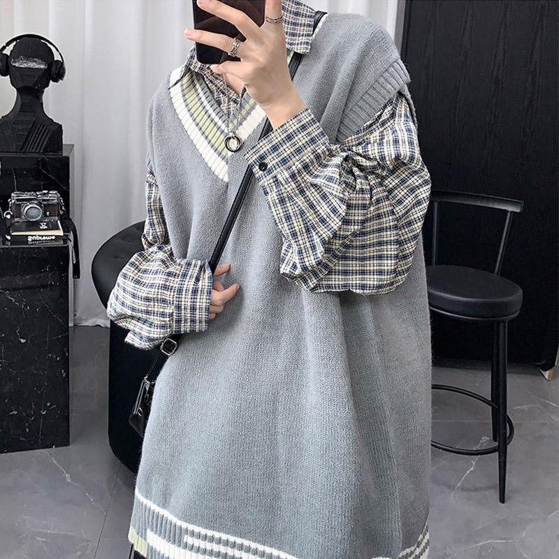 ニットベスト メンズ プルオーバー 袖なし ベスト Vネック ニット カジュアル 冬 トップス 学生 男子 通勤 スクール 通学 アウター 秋 ゆったり オシャレ 