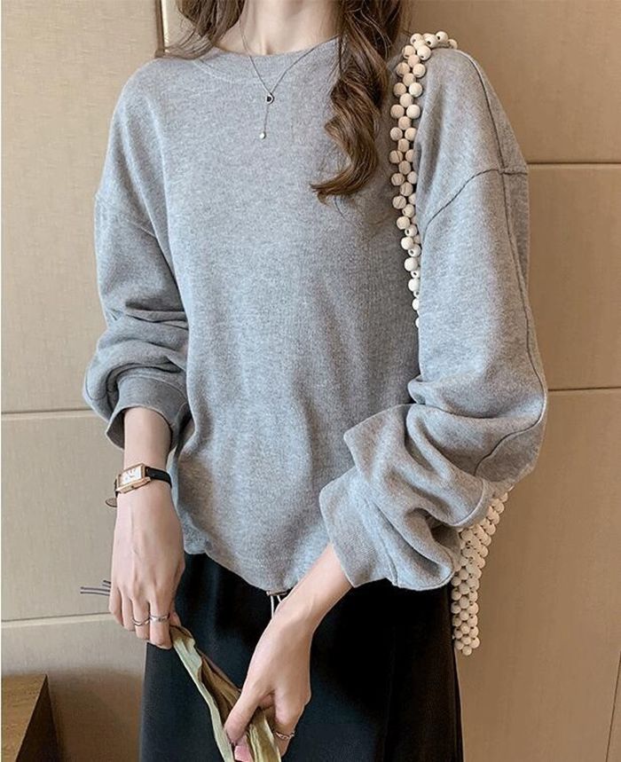 トレーナー トップス レディース スウェット プルオーバー クルーネック 秋 無地 カジュアル Tシャツ 新品 冬 可愛い 通学 ゆったり 通勤 長袖 