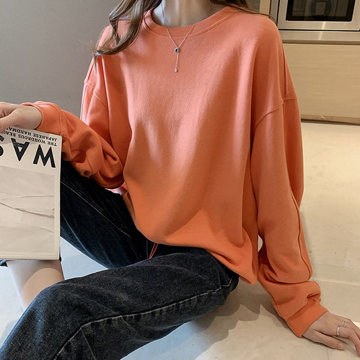 トレーナー トップス レディース スウェット プルオーバー クルーネック 秋 無地 カジュアル Tシャツ 新品 冬 可愛い 通学 ゆったり 通勤 長袖 