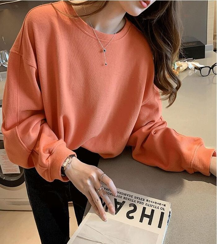 トレーナー トップス レディース スウェット プルオーバー クルーネック 秋 無地 カジュアル Tシャツ 新品 冬 可愛い 通学 ゆったり 通勤 長袖 