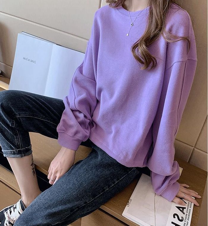 トレーナー トップス レディース スウェット プルオーバー クルーネック 秋 無地 カジュアル Tシャツ 新品 冬 可愛い 通学 ゆったり 通勤 長袖 