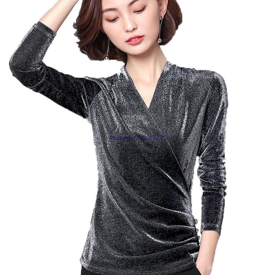 レディース ダンス用シャツ シンプル トップス 長袖ダンスTシャツ 何でも合う ラテンダンス 着痩せ女性 フラメンコ衣装 全4色 ダンスウェア 社交ダンス 