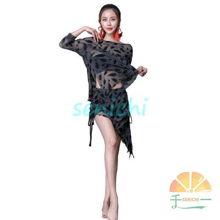 羽柄ダンスウェア ベリーダンス衣装 社交ダンス衣装 ステージ衣装 ダンス教室ダンス発表会 レッスン着 見せパン付き 練習着 ワンピース 