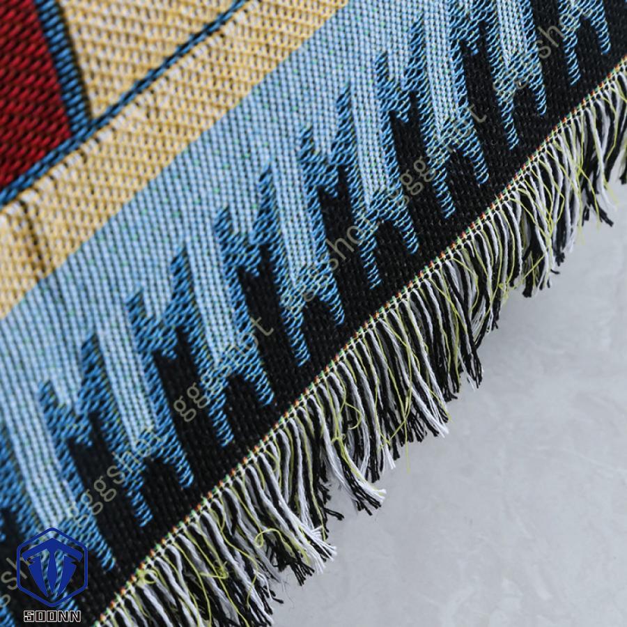 マルチカバー レトロ ソファーカバー 北欧デザイン フリンジ付き ベッドカバー 長方形 カーペット 1人掛け 綿麻 3人掛け 2人掛け カウチ ご自宅で ラグマット 