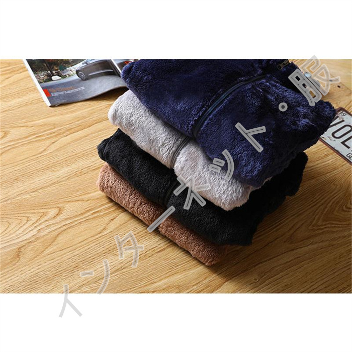 ボアジャケット メンズ フリースジャケット 厚手ジャケット アウター ブルゾン 通学 おしゃれ 防寒 ゆったり インナー もこもこ 通勤 立ち襟 送料無料 無地 