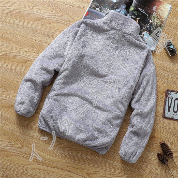 ボアジャケット メンズ フリースジャケット 厚手ジャケット アウター ブルゾン 通学 おしゃれ 防寒 ゆったり インナー もこもこ 通勤 立ち襟 送料無料 無地 