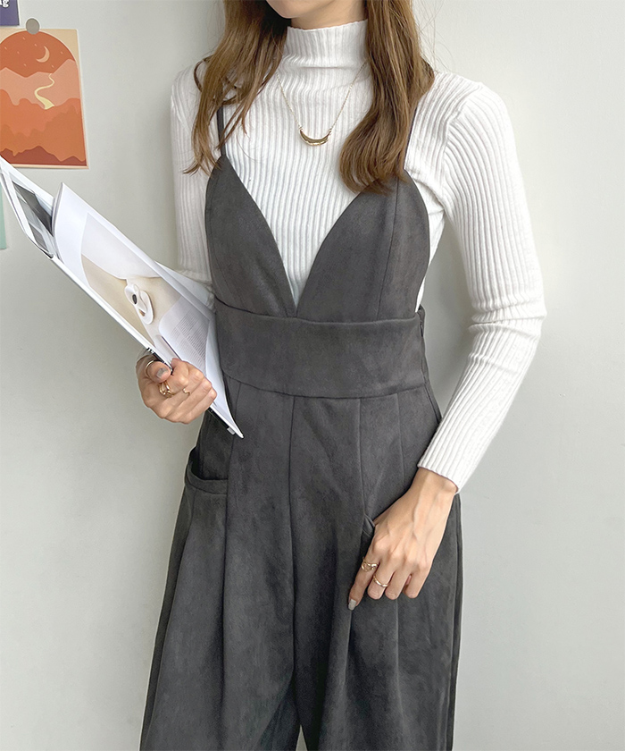 サロペット レディース 秋 冬 カジュアル シンプル 上品 大人可愛い スエードビスチェサロペット きれいめ ガー韓国ファッション 