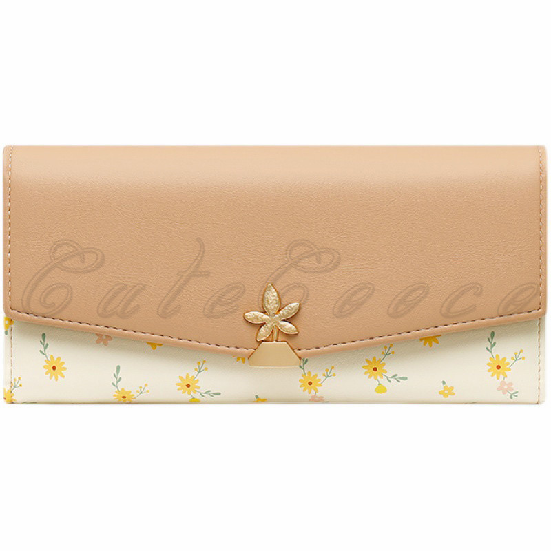 長財布 レディース 薄型 三つ折り 花柄 プリント 小銭入れ 送料無料 きれいめ スキミング防止 しっとりした手触り 頑丈 アウターポケット 丈夫 カード入れ 