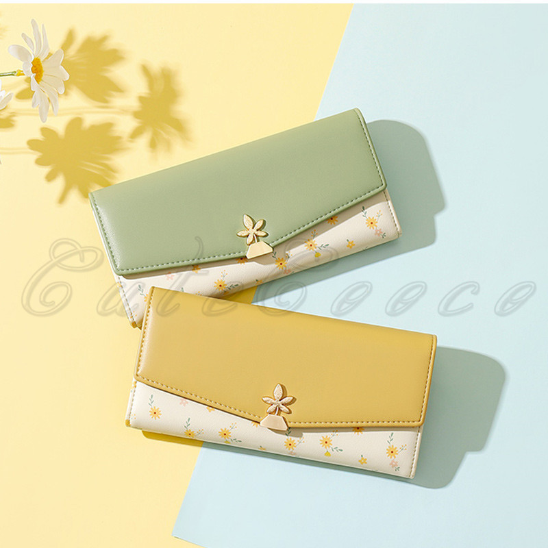 長財布 レディース 薄型 三つ折り 花柄 プリント 小銭入れ 送料無料 きれいめ スキミング防止 しっとりした手触り 頑丈 アウターポケット 丈夫 カード入れ 