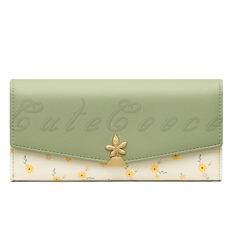 長財布 レディース 薄型 三つ折り 花柄 プリント 小銭入れ 送料無料 きれいめ スキミング防止 しっとりした手触り 頑丈 アウターポケット 丈夫 カード入れ 