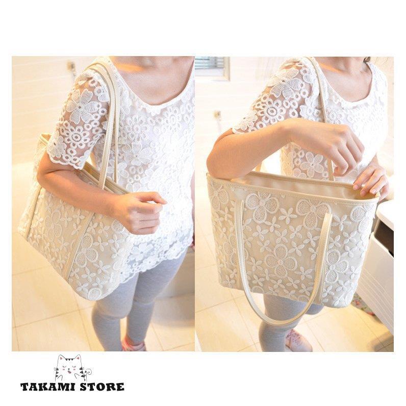 かごバッグ トート ハンドバッグ レース手提げ レディース トートバッグ A4軽量 バッグ ショルダーバッグ マザーズ 無地 大きめ ママバッグ 肩掛け 