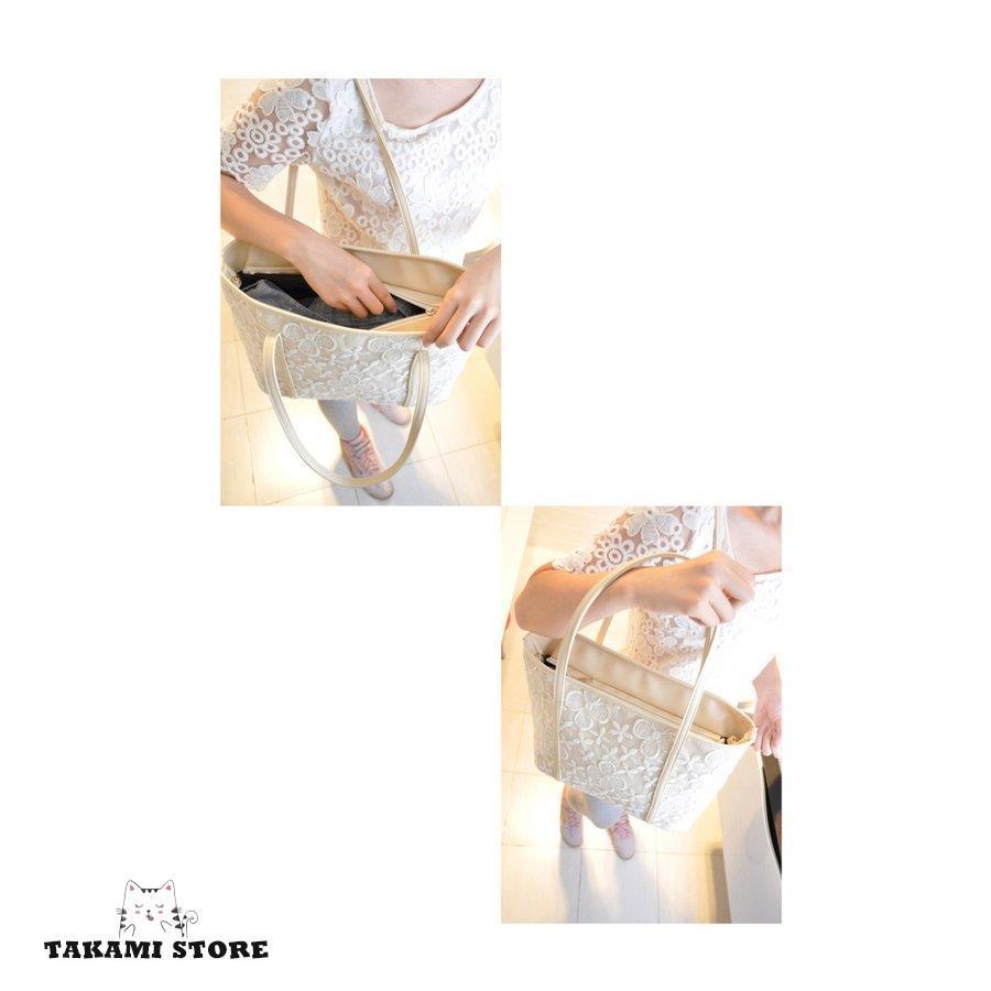 かごバッグ トート ハンドバッグ レース手提げ レディース トートバッグ A4軽量 バッグ ショルダーバッグ マザーズ 無地 大きめ ママバッグ 肩掛け 