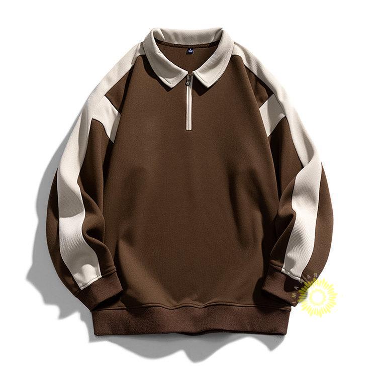 トレーナー 長袖 メンズ スウェットシャツ プルオーバー カラー切替 長袖トレーナー ゆったり トップス秋服 ファッション ハーフジップ 秋 