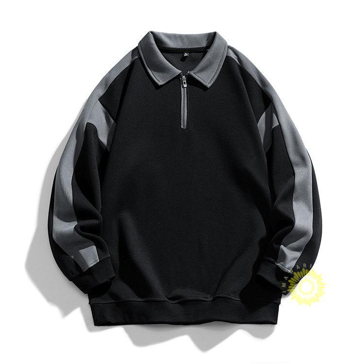 トレーナー 長袖 メンズ スウェットシャツ プルオーバー カラー切替 長袖トレーナー ゆったり トップス秋服 ファッション ハーフジップ 秋 