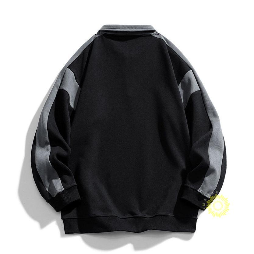 トレーナー 長袖 メンズ スウェットシャツ プルオーバー カラー切替 長袖トレーナー ゆったり トップス秋服 ファッション ハーフジップ 秋 