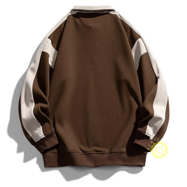 トレーナー 長袖 メンズ スウェットシャツ プルオーバー カラー切替 長袖トレーナー ゆったり トップス秋服 ファッション ハーフジップ 秋 