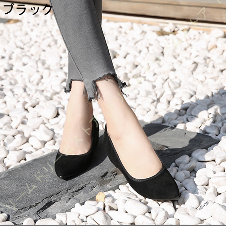 レディース ウェッジソール パンプス ローファー とんがりトゥ ヒール5CM 疲れない モカシン ヒールパンプス 婦人靴 看護師 痛くない ウェッジヒール 