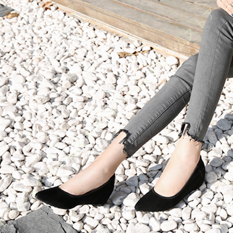 レディース ウェッジソール パンプス ローファー とんがりトゥ ヒール5CM 疲れない モカシン ヒールパンプス 婦人靴 看護師 痛くない ウェッジヒール 