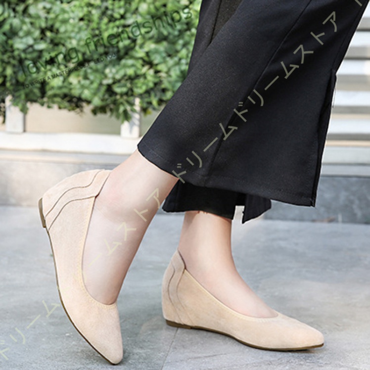 レディース ウェッジソール パンプス ローファー とんがりトゥ ヒール5CM 疲れない モカシン ヒールパンプス 婦人靴 看護師 痛くない ウェッジヒール 