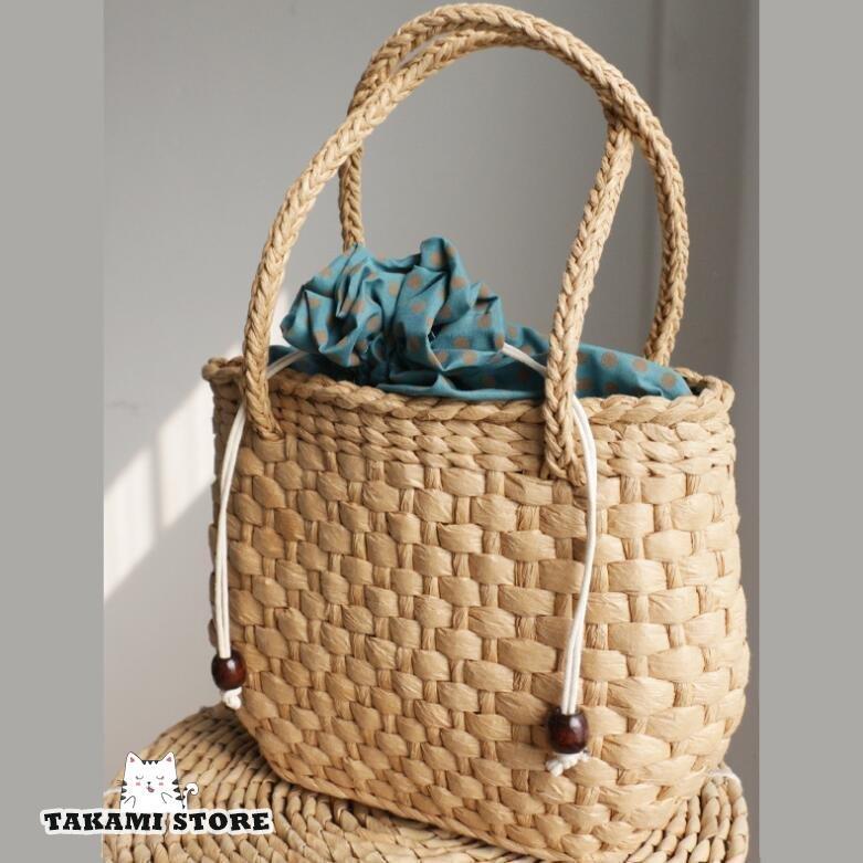 かごバッグ 草編みバッグ レディースバケットバッグ 麦わら トートバッグ かばん手提げバッグ 小物入れ ピクニック おしゃれ 旅行バッグ 