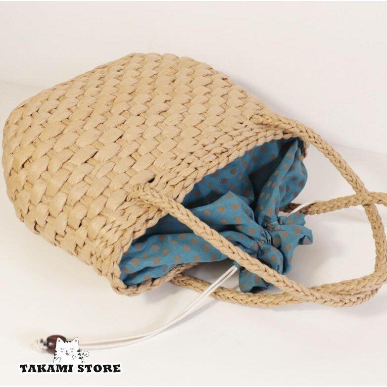 かごバッグ 草編みバッグ レディースバケットバッグ 麦わら トートバッグ かばん手提げバッグ 小物入れ ピクニック おしゃれ 旅行バッグ 