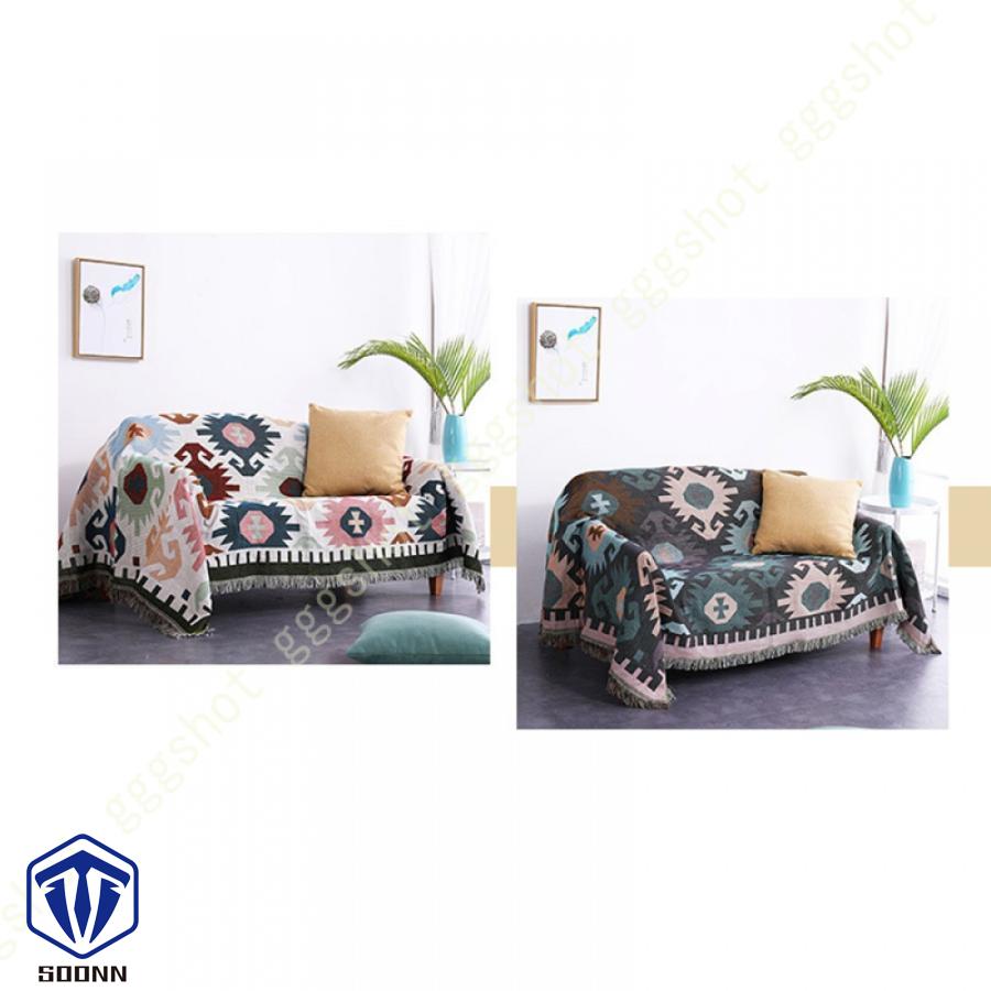 マルチカバー 北欧風 ソファーカバー おしゃれ 幾何学 ソファーかばー ラグ ベッドルーム カバー 肘なし 折り畳み フリンジ付き 綿麻 カバー 部屋 肘付き 