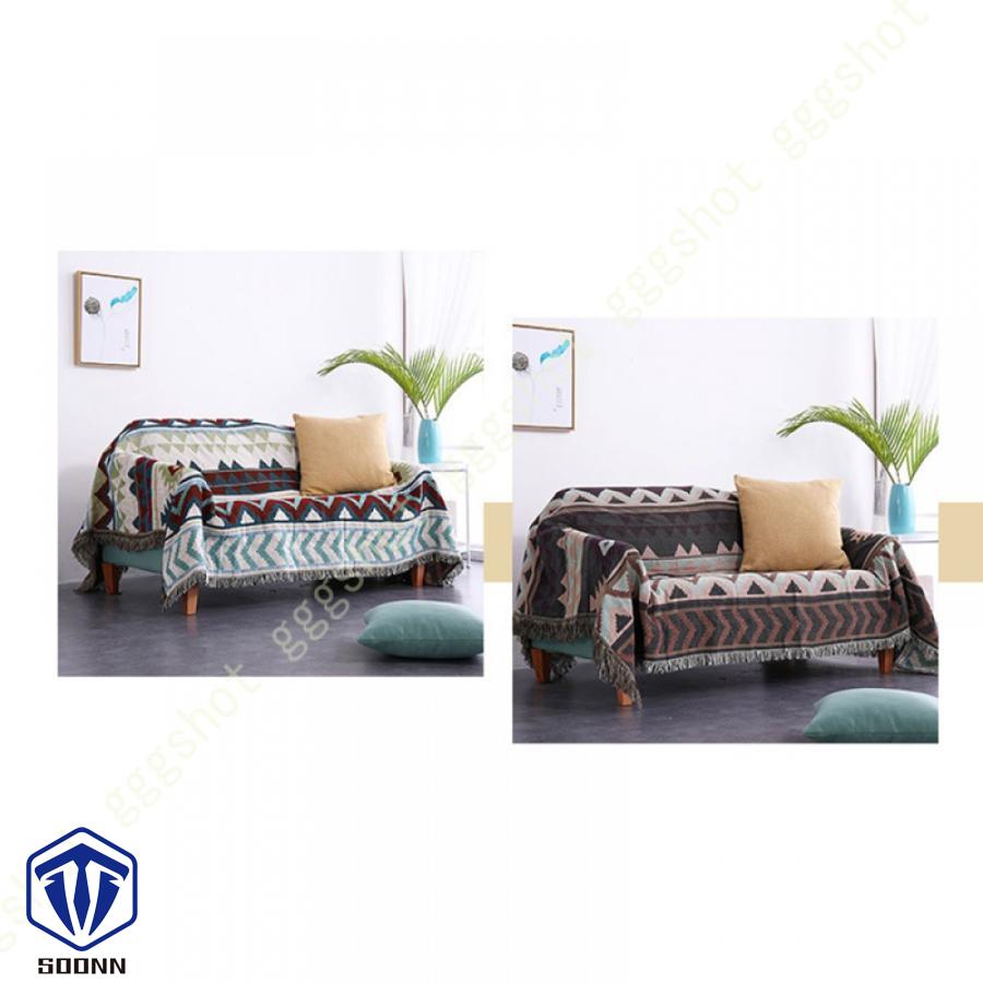 マルチカバー 北欧風 ソファーカバー おしゃれ 幾何学 ソファーかばー ラグ ベッドルーム カバー 肘なし 折り畳み フリンジ付き 綿麻 カバー 部屋 肘付き 