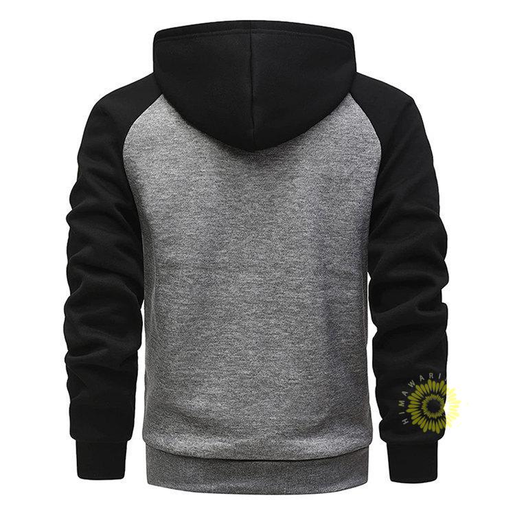 メンズ ジップ長袖 スウェット長袖切り替え フード付き スポーツ 秋 秋服 トップス 冬服 