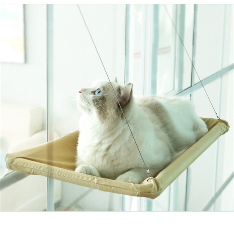 猫ハンモック 窓 猫窓ベッド 吸盤式 ペットベット キャット マット付き 一部 通気 日光浴 取り付け簡単 洗える 窓ハンモック 四季兼用 お昼寝 ネコ 