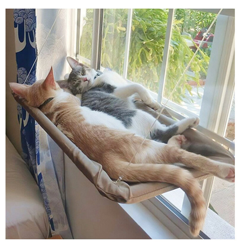 猫ハンモック 窓 猫窓ベッド 吸盤式 ペットベット キャット マット付き 一部 通気 日光浴 取り付け簡単 洗える 窓ハンモック 四季兼用 お昼寝 ネコ 