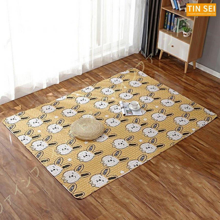 カーペット 綿 洗える ラグマット 冷感 ひんやり コットン ラグ オールシーズン カフェ風 春夏秋冬用 かわいい キルトラグ ウォッシャブル 北欧 