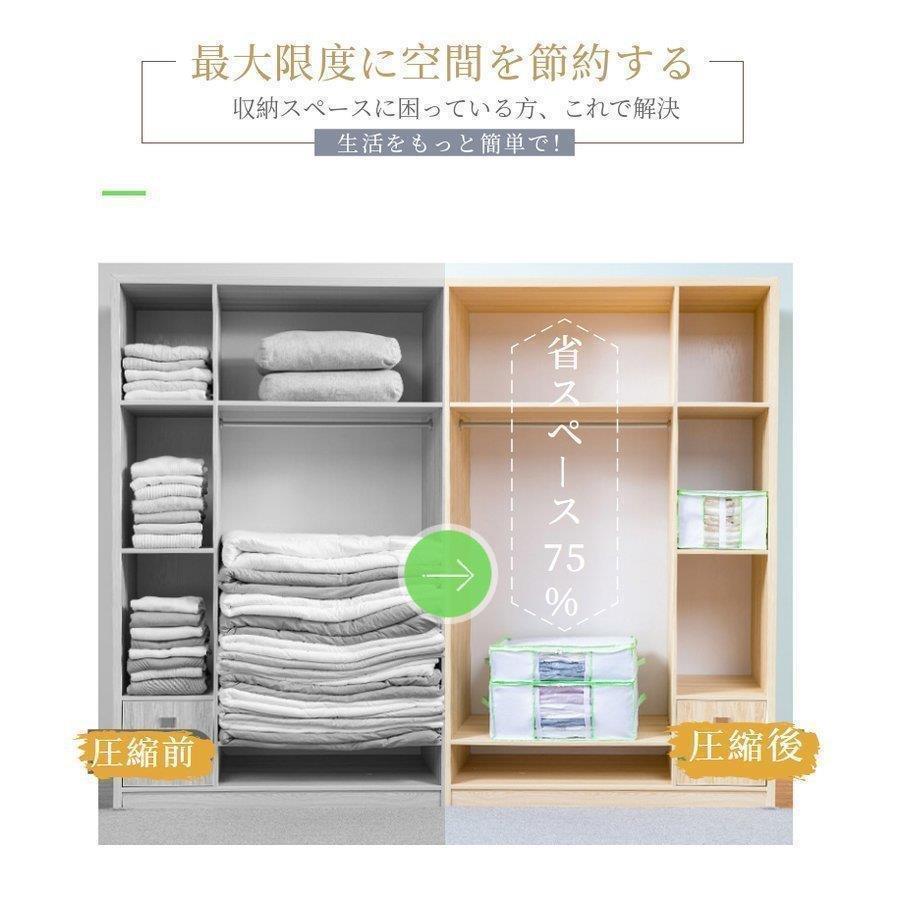 ふとん圧縮ボックス 羽毛布団収納袋 圧縮袋付き収納ボックス 圧縮袋と収納ボックス一体型 衣類 冬物 タオルケット毛布用 掃除機対応 繰り返す利用可能 