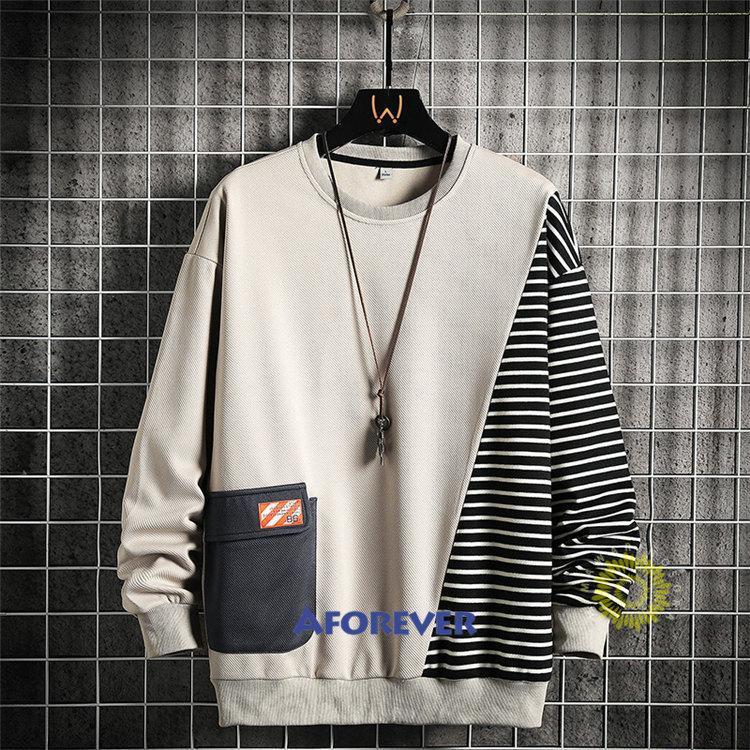 トレーナー メンズ おしゃれ 長袖トレーナー プルオーバー スウェットシャツ 秋 クルーネック トップス カラー切替 カジュアル ファッション 秋服 