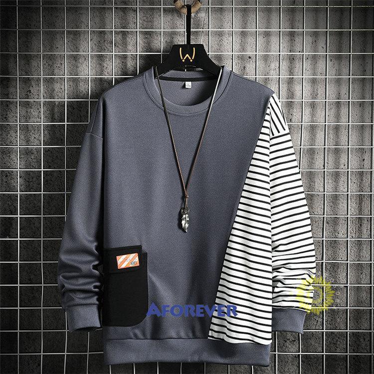 トレーナー メンズ おしゃれ 長袖トレーナー プルオーバー スウェットシャツ 秋 クルーネック トップス カラー切替 カジュアル ファッション 秋服 